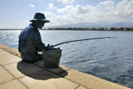 Spain Stock Photography. The sculpture of a fisherman, Arinaga, Gran Canaria, Spain.